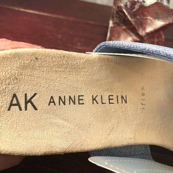 Anne Klein Denim Blue Slip On Cork Wedge Heels Size 9.5 - Picture 6 of 8